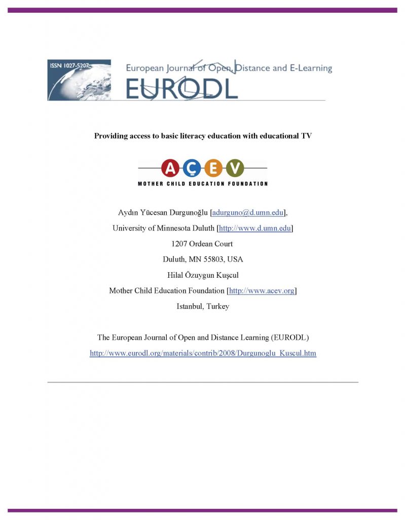 Providing Access to Basic Literacy Education with Educational TV